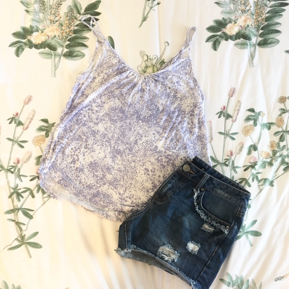 Old Navy Purple and White Tank Top